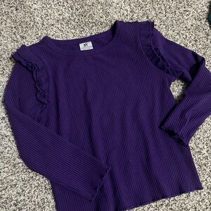Purple Ruffled Long Sleeve Top